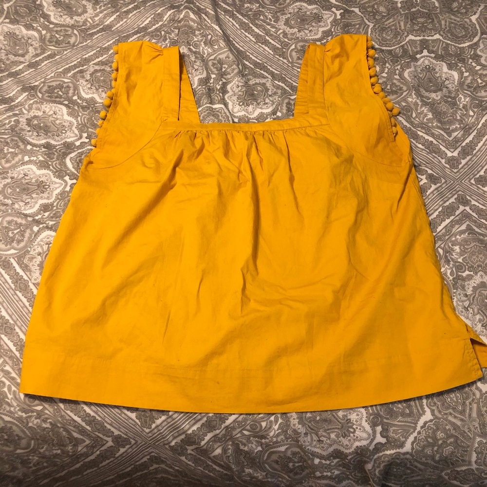 J Crew pom pom blouse top